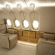 Another view of the BBJ Max 8 interior designed by Doret.